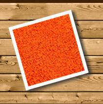 Voorbeeld oranje badstof